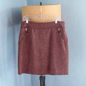 Chevron wool skirt with zipper pockets | Ann Taylor